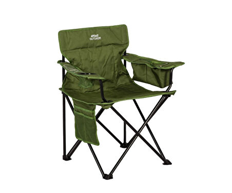 Aygaz Outdoor Yeşil 100Kg Çelik Katlanır Kamp Sandalyesi
