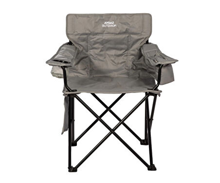 Aygaz Outdoor Gri 100Kg Çelik Katlanır Kamp Sandalyesi