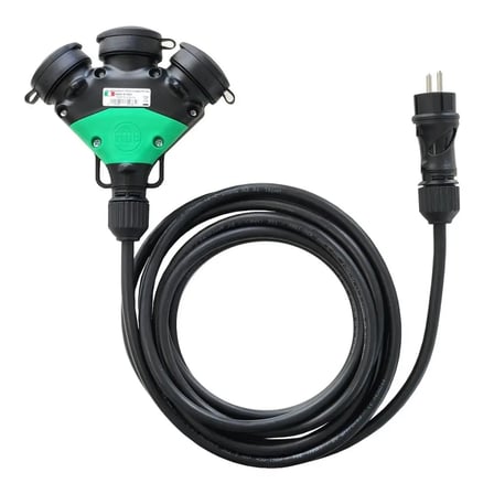 2K IP44 Waterproof 3 lü 1,5mt 3x25mm 220V Enerji Uzatma Kablosu