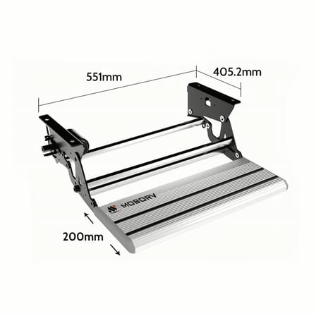 MoboRv Y2 551mm 12V/24V, Alüminyum Kaymaz Yüzey Elektrikli Karavan Basamağı