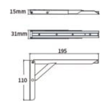 MoboRv 7600-1001-200 20 cm Beyaz Katlanır Karavan Masa ve Raf Braketi 100 kg