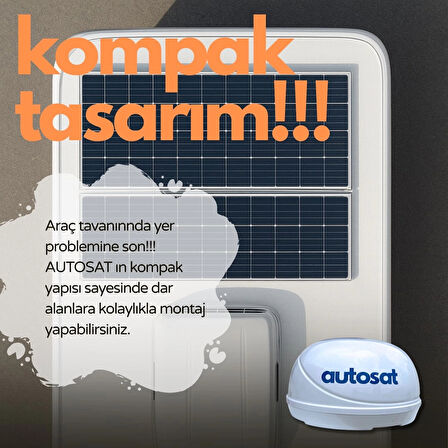 Autosat SMA30 Multi 3 Çıkışlı Marin ve Karavan uyumlu Uydu Anteni