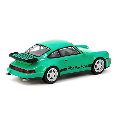 1:64 Diecast X Schuco Porsche 911 Turbo Green Tarmac Model Araba