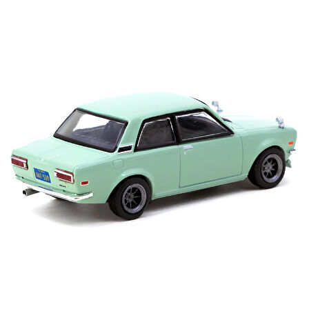 1:64 Diecast Datsun 510 Light Green Tarmac Model Araba