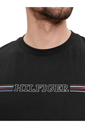 Erkek Pamuklu Kısa Kollu Yuvarlak Yaka Siyah T-Shirt MW0MW34428-BDS