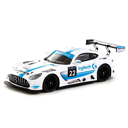 1:64 Diecast X Logitech Mercedes AMG GT3 Logitech G Race with Plastic Truck Packaging Tarmac Model Araba