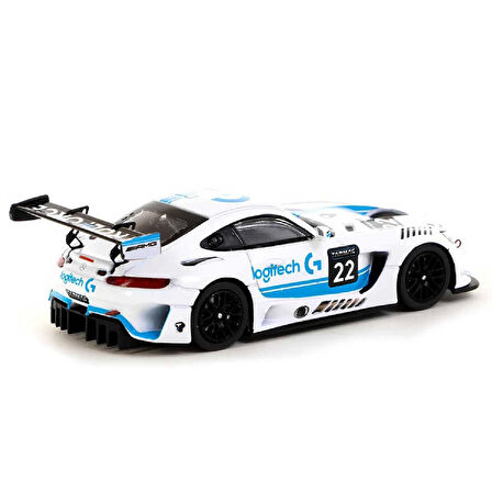 1:64 Diecast X Logitech Mercedes AMG GT3 Logitech G Race with Plastic Truck Packaging Tarmac Model Araba