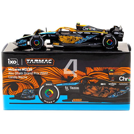 1:64 Diecast McLaren Abu Dhabi Grand Prix 2022 Lando Norris Tarmac Model Araba