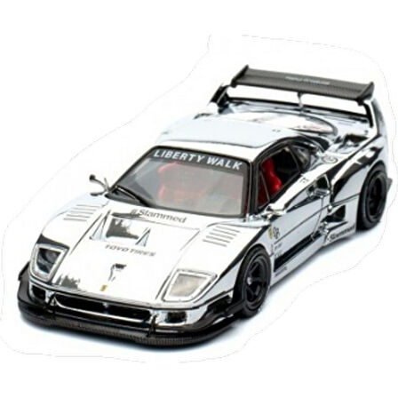1:64 Diecast Ferrari F40 Chrome Silver LBWK F40 Hobby Expo China 2024 Inno Model Araba