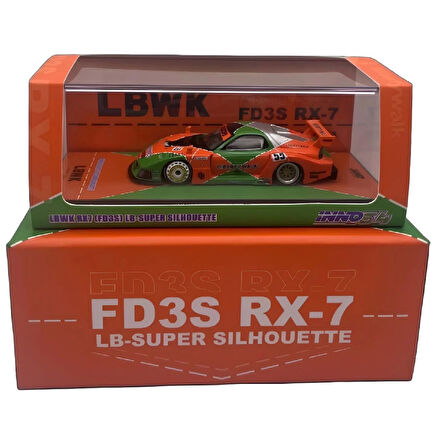 1:64 Diecast Mazda RX7 LBWK (FD3S) LB-Super Silhouette Inno Model Araba
