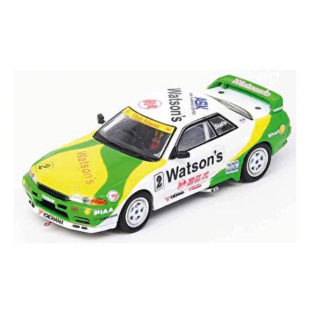 1:64 Diecast Nissan Skyline GT-R (R32) Watsons Macau Guia Race 1991 Skaife Inno Model Araba