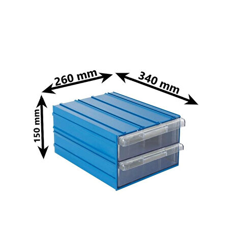 Sembol 512 Plastik Çift Çekmeceli Kutu 340X260x150mm 6 Adet