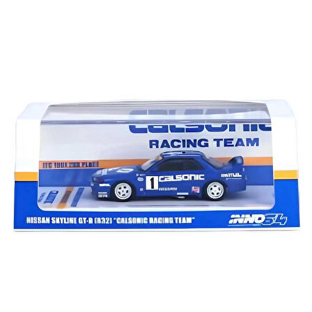 1:64 Diecast  Nissan Skyline GT-R Calsonic Racing Team JTC 1991 2nd Place Inno Model Araba