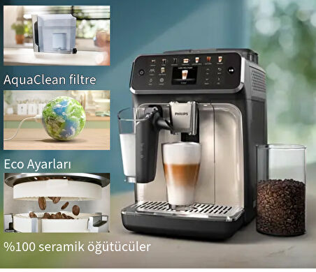 Philips  Lezzetli, sıcak ve soğuk 20 farklı kahvenin tadını almanın en kolay yolu Tam Oto. Espresso Makinesi