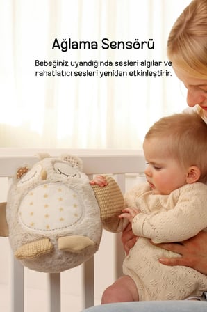 Cloud-B Melodili Peluş Baykuş Uyku Arkadaşı 16,5x36,8x22,9 cm