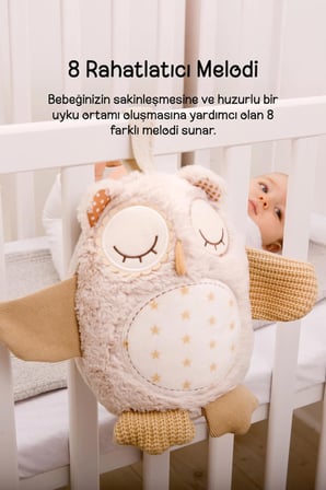 Cloud-B Melodili Peluş Baykuş Uyku Arkadaşı 16,5x36,8x22,9 cm