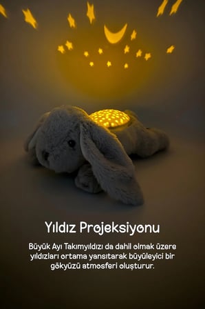 Cloud-B Melodili Parıldayan Yıldızlı Peluş Tavşan 22x13x8,5 cm