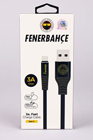 FENERBAHÇE ORJINAL LİSANSLI Data+Sarj Kablosu KBL-1907 3A TYPE-C  1MT