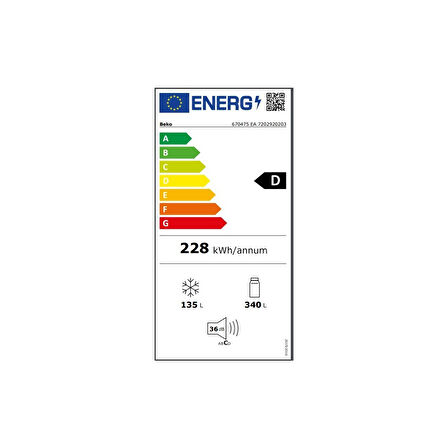 Beko 670475 Ea Siyah antrasit D Enerji Sınıfı 475 lt No Frost Buzdolabı