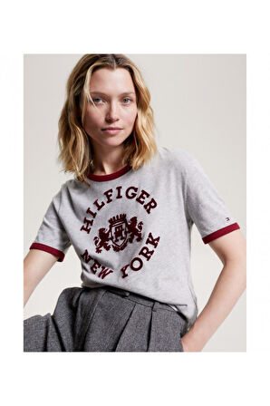 Varsity Floklu Logolu Tişört