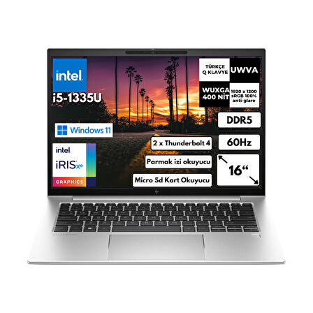 HP EliteBook 840 G10 i7-1355U 16-GBDDR5 4 TBSSD WUXGA 14″ Windows 11 Pro Notebook  819H1EABT30