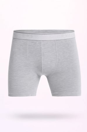 Erkek Pamuklu Likralı Uzun Paça Siyah-Gri-Beyaz 3'lü Boxer