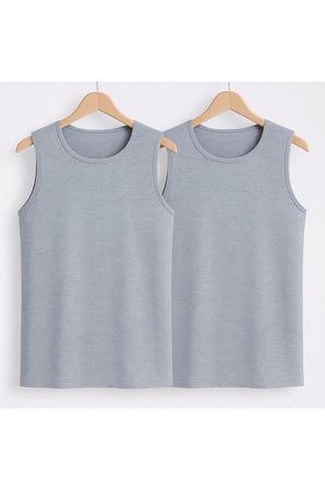 Erkek %100 Pamuklu Ribana 2'li Bisiklet Yaka Kolsuz Body Q2ik1l1kk7e.2lı