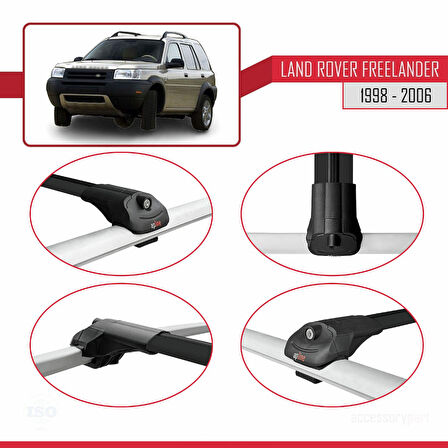 Land Rover Freelander (L314) 1998-2006 Arası ile Uyumlu ACE-1 Ara Atkı Tavan Barı Siyah 2 Adet