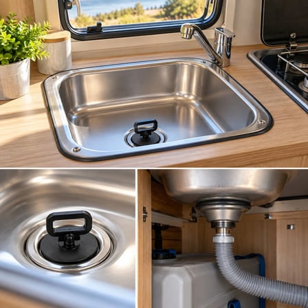 Can LP1600 Paslanmaz Çelik Dik Su Gideri 32 mm Karavan ve Tekne Eviye Gideri (CNLP1600)