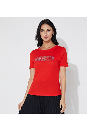 Arşiv Parça Logosu Slim Fit Tişört