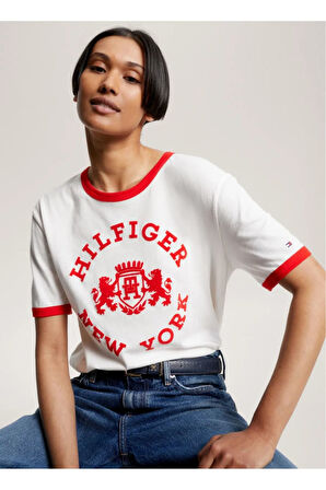 Varsity Floklu Logolu Tişört