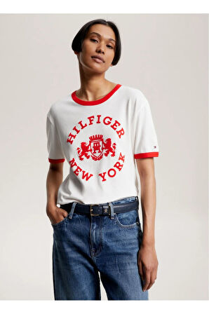 Varsity Floklu Logolu Tişört