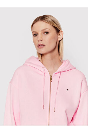 Fermuarlı Kapşonlu Pamuklu Sweatshırt