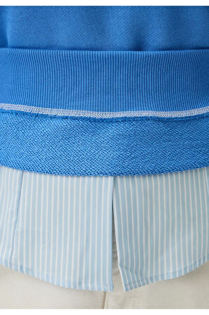 Bisiklet Yaka Logo Baskılı Dikiş Detay Sweatshirt