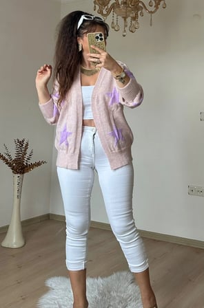 Yıldız Triko Hırka Pembe