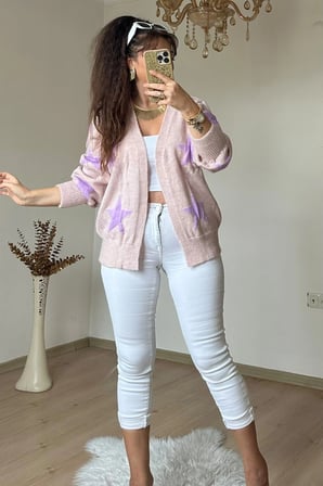 Yıldız Triko Hırka Pembe