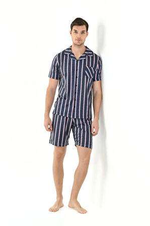 ÇİZGİLİ VİSKON 3'LÜ ERKEK PİJAMA TAKIMI