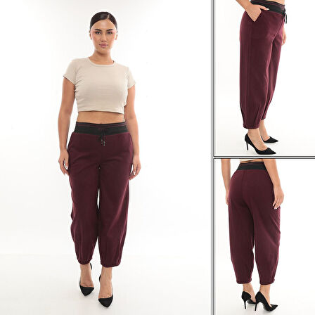 Büyük Beden Mom Fit Kışlık Spor Şık Kadın Pantolon