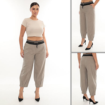 Büyük Beden Mom Fit Kışlık Spor Şık Kadın Pantolon