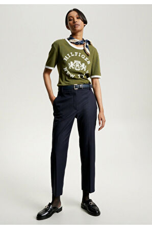 Varsity Floklu Logolu Tişört