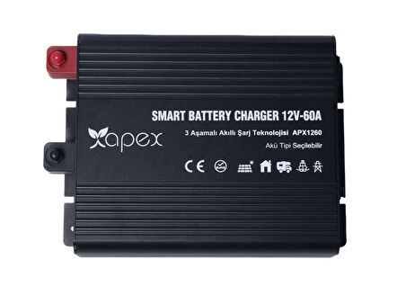 Apex APX1260 Lityum Uyumlu 12V 60A Akü Şarj Cihazı