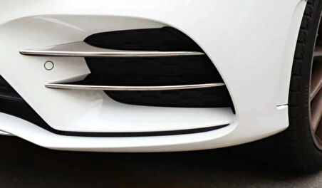 Mercedes W177 A Serisi 2019+ Uyumlu Ön Tampon Bıçakları - 4 Parça - Krom