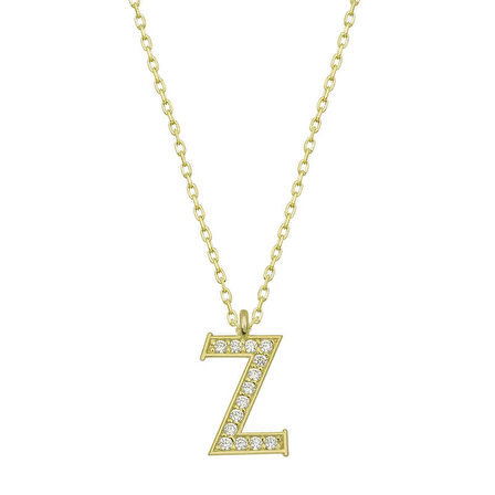 925 Ayar Gümüş Z Harfi Kadın Gümüş Kolye