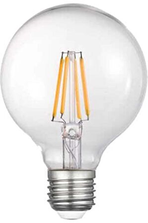 G95 Filament Edison Tip Rustik Şeffaf Cam Ampul 6 W Led Ampul - Gün Işığı Erd-88