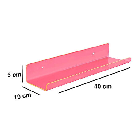  Duvar Raf (Neon Pembe 40cm x 10cm)