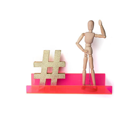  Duvar Raf (Neon Pembe 40cm x 10cm)