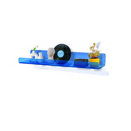  Duvar Raf (Transparan Mavi 40cm x 10cm)