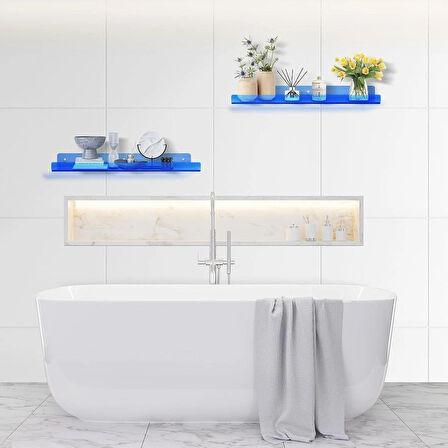  Duvar Raf (Transparan Mavi 40cm x 10cm)