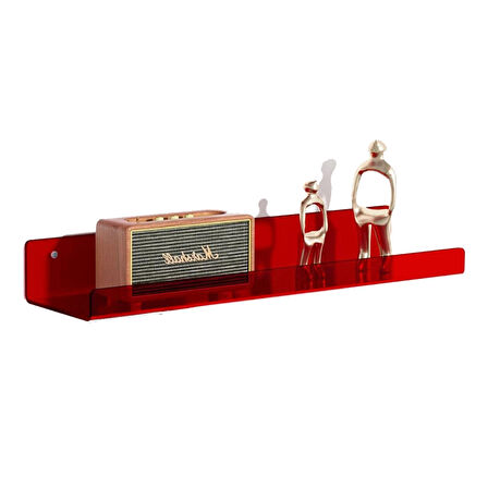  Duvar Raf (Transparan Kırmızı 40cm x 10cm)