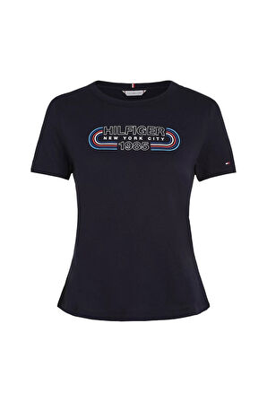 Arşiv Parça Logosu Slim Fit Tişört